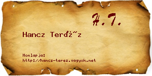 Hancz Teréz névjegykártya
